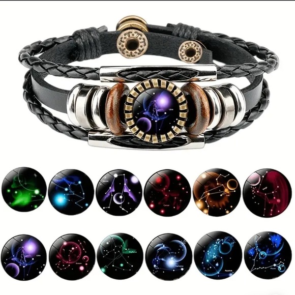 GEMINI Constellation Beaded PU Leather And Charm Bracelet ♊️ - Picture 2 of 5